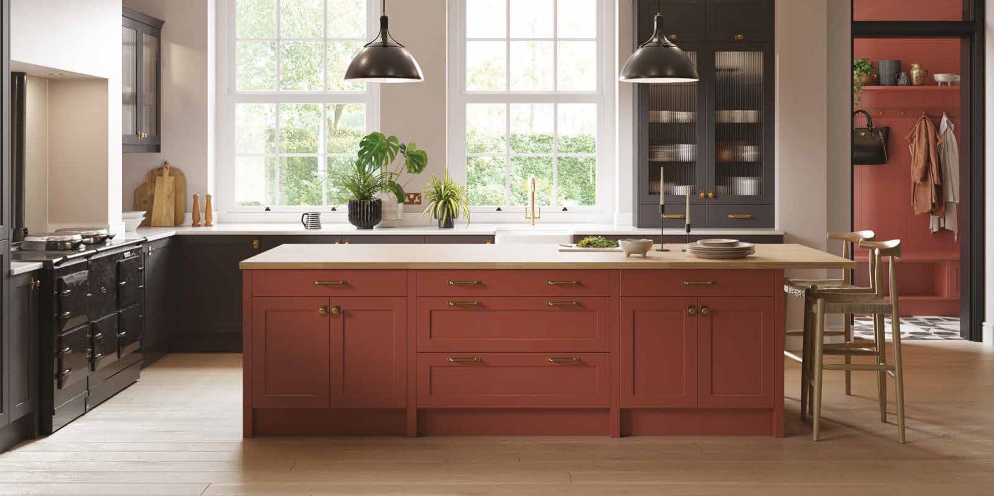 painted wooden shaker kitchen